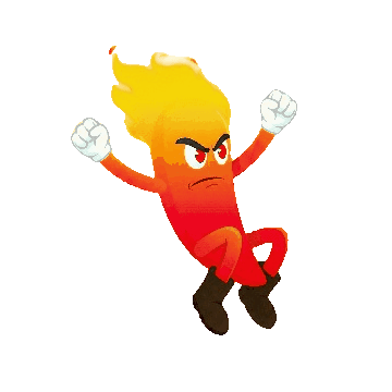 Mascota animada señalando