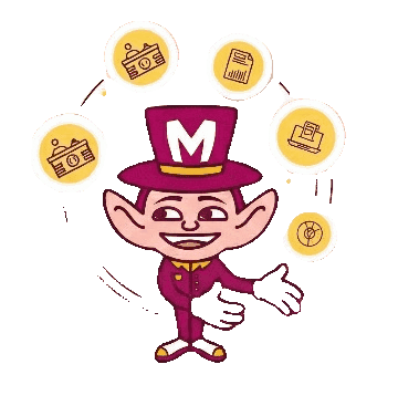 Mascota animada señalando